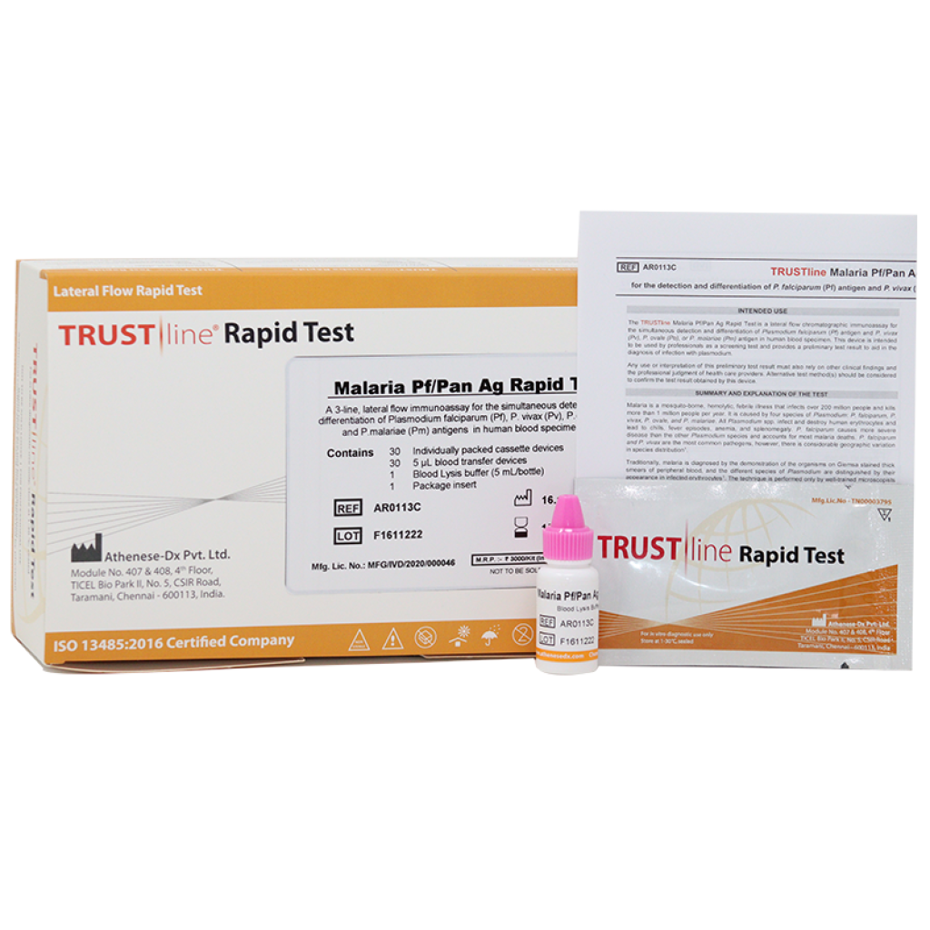 AR0113C Malaria Pf/Pan Ag Rapid Test Kit - TRUSTline Rapid Products - www.athenesedx.com
