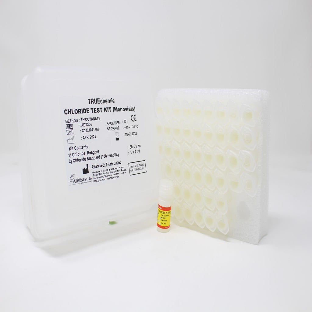 ADX304 TRUEchemie CHLORIDE TEST KIT (Mono vials) - Clinical Biochemistry Kits - www.athenesedx.com